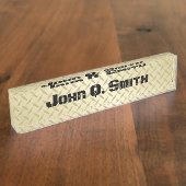 パーソナライズな金ゴールドのダイヤモンドのプレートのネームプレート デスクネームプレート (側面)