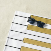 パーソナライズな金ゴールドのピアノキーボード音楽 ビーチタオル (インサイチュ)