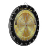 パーソナライズな金ゴールドの円形浮彫り ダーツボード (正面左)