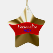 パーソナライズな金ゴールドの星のオーナメント セラミックオーナメント (右)