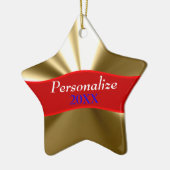 パーソナライズな金ゴールドの星のオーナメント セラミックオーナメント (左)