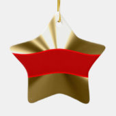 パーソナライズな金ゴールドの星のオーナメント セラミックオーナメント (裏面)