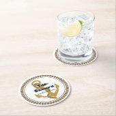 パーソナライズな金ゴールドの航海のなコースター ラウンドペーパーコースター (インサイチュ)