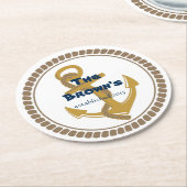 パーソナライズな金ゴールドの航海のなコースター ラウンドペーパーコースター (アングル)