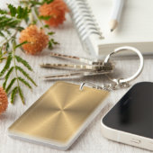 パーソナライズな金ゴールドの金属放射状の質 キーホルダー (正面右)