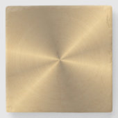 パーソナライズな金ゴールドの金属放射状の質 ストーンコースター (正面)