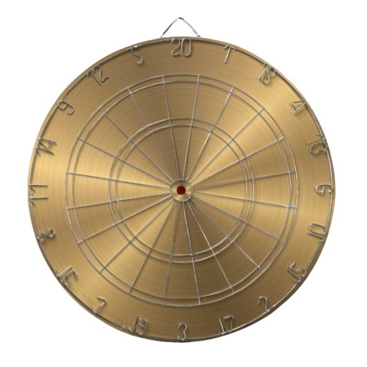 パーソナライズな金ゴールドの金属放射状の質 ダーツボード (正面)