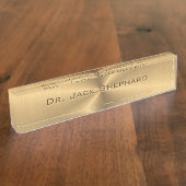 パーソナライズな金ゴールドの金属放射状の質 デスクネームプレート (側面)