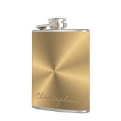 パーソナライズな金ゴールドの金属放射状の質 フラスク (左)