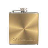 パーソナライズな金ゴールドの金属放射状の質 フラスク (正面)