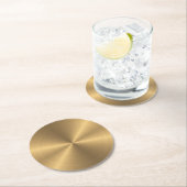 パーソナライズな金ゴールドの金属放射状の質 ラウンドペーパーコースター (インサイチュ)