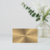 パーソナライズな金ゴールドの金属放射状の質 名刺 (スタンド正面)