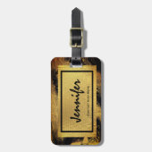 パーソナライズな金ゴールドの魅力的な荷物のラベル ラゲッジタグ (正面縦)