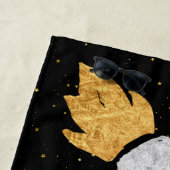 パーソナライズな金ゴールドの黒のロケットの銀製の船 ビーチタオル (インサイチュ)