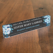 パーソナライズな金ゴールドの黒の名前をカスタムするのプレート デスクネームプレート (側面)