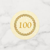 パーソナライズな金ゴールドの100th誕生日 コンフェッティ (スモール正面)