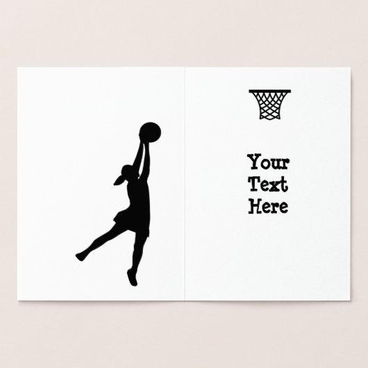 パーソナライズな金ゴールドホイルのネットボールのバースデー・カード 箔カード (内部)