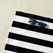 パーソナライズな金ゴールド、黒くはっきりしたなストライプの金弓 ビーチタオル (インサイチュ)