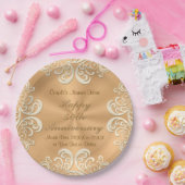 パーソナライズな金第50記念日の紙皿 ペーパープレート (パーティー)