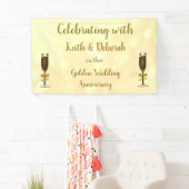 パーソナライズな金結婚記念日 横断幕 (インサイチュ)