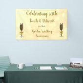 パーソナライズな金結婚記念日 横断幕 (トレードショー)