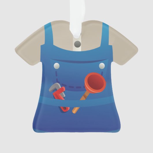 パーソナライズな鉛管工のクリスマスの休日のオーナメント オーナメント (正面)