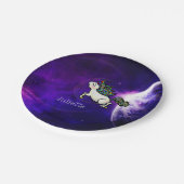 パーソナライズな銀河系間宇宙のユニコーンのパーティー ペーパープレート (アングル)