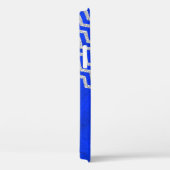 パーソナライズな銀製の青いシェブロン Case-Mate iPhoneケース (裏面 / 右)