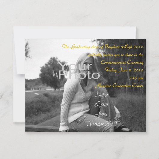 パーソナライズな開始の卒業の招待 招待状 (正面)