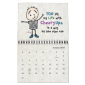 パーソナライズな陽気な漫画Stickmanは励まします カレンダー (1月 2027)