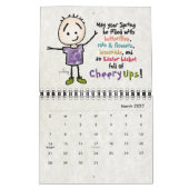パーソナライズな陽気な漫画Stickmanは励まします カレンダー (3月 2027)