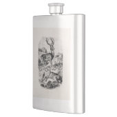 パーソナライズな雌ジカおよび子鹿を持つヴィンテージのアカシカの雄鹿 フラスク (左)