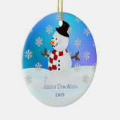 パーソナライズな雪だるまのオーナメント セラミックオーナメント (右)
