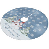 パーソナライズな雪だるまの木のスカート フリース ツリースカート (アングル)