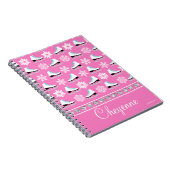 パーソナライズな雪片およびフィギュアスケートパターン ノートブック (右側)