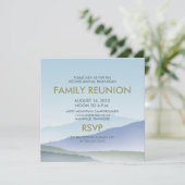 パーソナライズな霧深い山の家族会の招待 招待状 (スタンド正面)