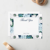 パーソナライズな青い庭のバラはノート感謝していしています ノートカード (正面/裏面インサイチュ)