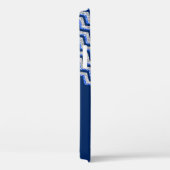 パーソナライズな青い銀製のグリッターシェブロン Case-Mate iPhoneケース (裏面 / 右)