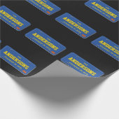 パーソナライズな青および金ゴールドのナンバープレート ラッピングペーパー (角)