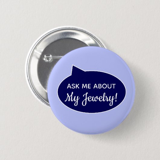 パーソナライズな青はボタンについて私に尋ねます 缶バッジ (正面&裏面)