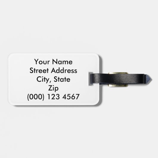 パーソナライズな青緑のヒョウのアニマルプリント ラゲッジタグ (裏面横)