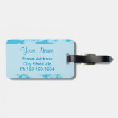パーソナライズな青緑の迷彩柄のカムフラージュの名前 ラゲッジタグ (裏面横)