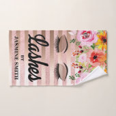 パーソナライズな鞭のばら色の金ゴールドのグリッターの花柄 ハンドタオル (ハンドタオル)