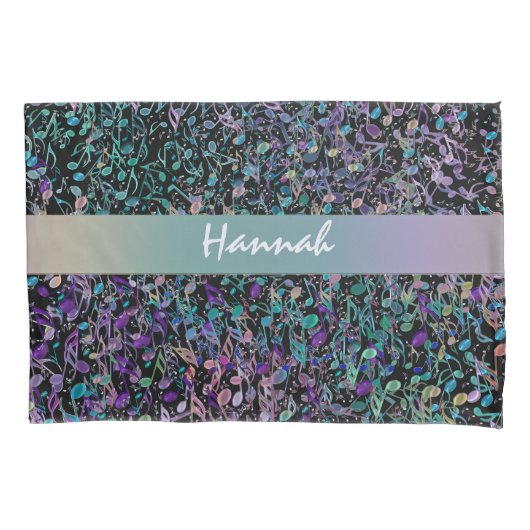 パーソナライズな音楽ノートの枕カバー 枕カバー (正面)