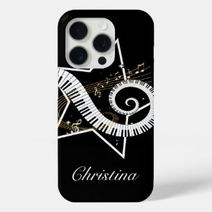 パーソナライズな音楽的な星の金ノートのiPhone 6カリフォルニア iPhone 15 Proケース