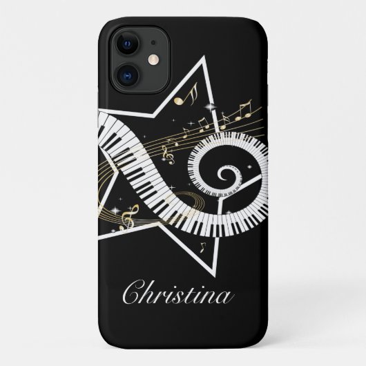 パーソナライズな音楽的な星の金ノート Case-Mate iPhoneケース (裏面)