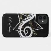 パーソナライズな音楽的な星の金ノート Case-Mate iPhoneケース (裏面(横))