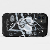 パーソナライズな音楽的な星はデザイナーパターンに注意します Case-Mate iPhoneケース (裏面(横))