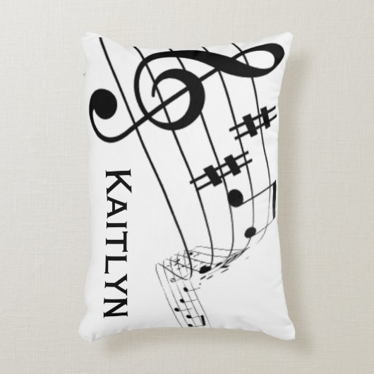 パーソナライズな音符のト音記号 アクセントクッション (正面(垂直))