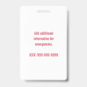 パーソナライズな食物アレルギー警報は医学警報をからかいます バッジ (Back)